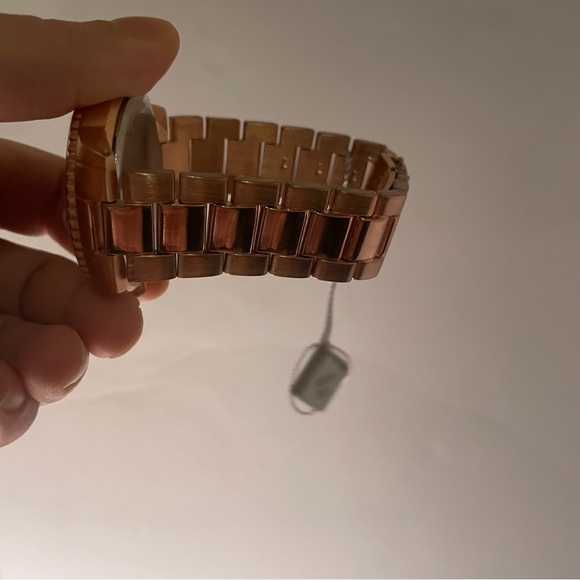 August Steiner Rose/Copper Gold and Black Chronograph Bracelet Watch - Picture 5 of 16